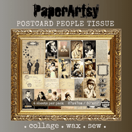 PaperArtsy Postcard People (color)  Printed Tissue Collage Paper (PT15)