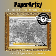 PaperArtsy Paris Map  Printed Tissue Collage Paper (PT14)