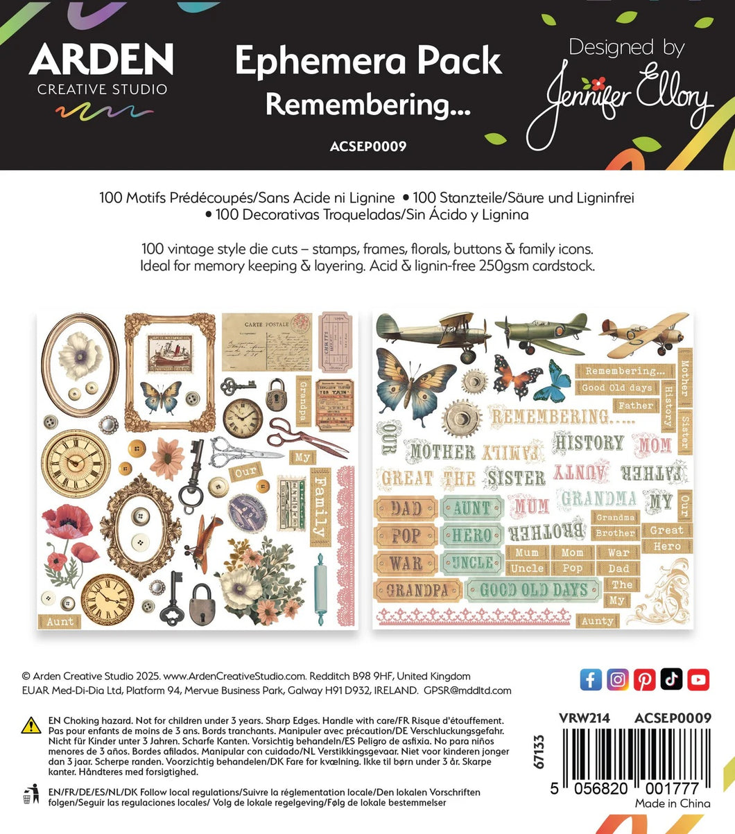 Arden Creative Studio Remembering Ephemera Diecuts (ACSEP0009 )