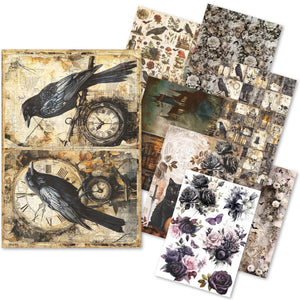 Ciao Bella Rice Paper Dark Academia A5 Mixed 8 pieces (CBRS020)