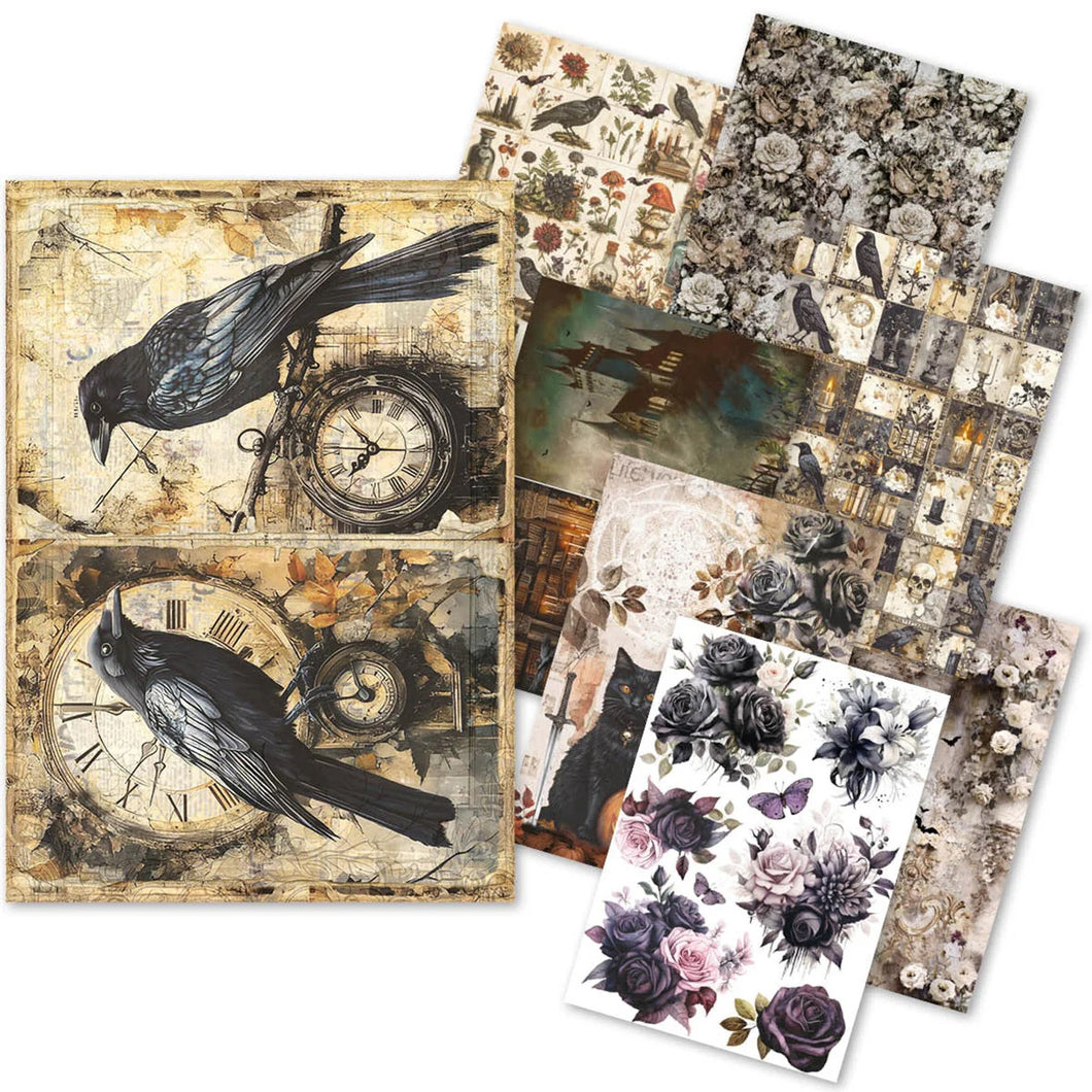 Ciao Bella Rice Paper Dark Academia A5 Mixed 8 pieces (CBRS020)