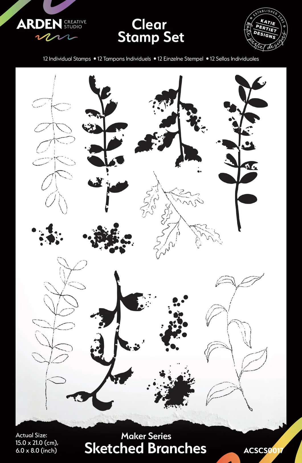 Arden Creative Studio Maker Series Sketchd Branches Stamp Set  ( ACSCS0017)