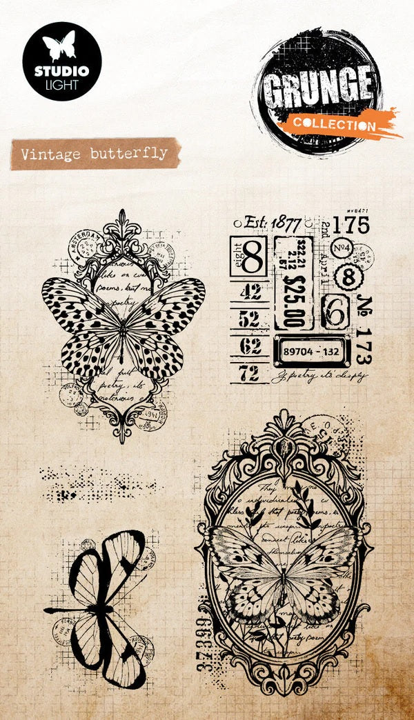 Studio Light Vintage Butterfly Grunge (SL-GR-STAMP893)
