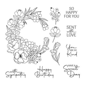 Spellbinders Four Petal Sweet Day Flowers Clear Stamp Set (STP-179)