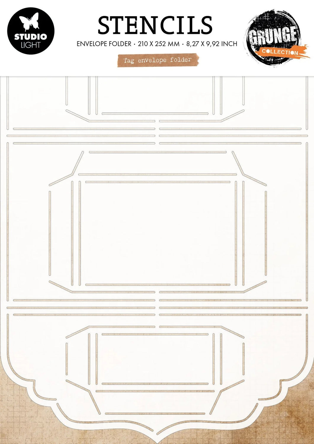 Studio Light Stencil Tag Envelope Grunge Collection (SL-GR-STEN09)