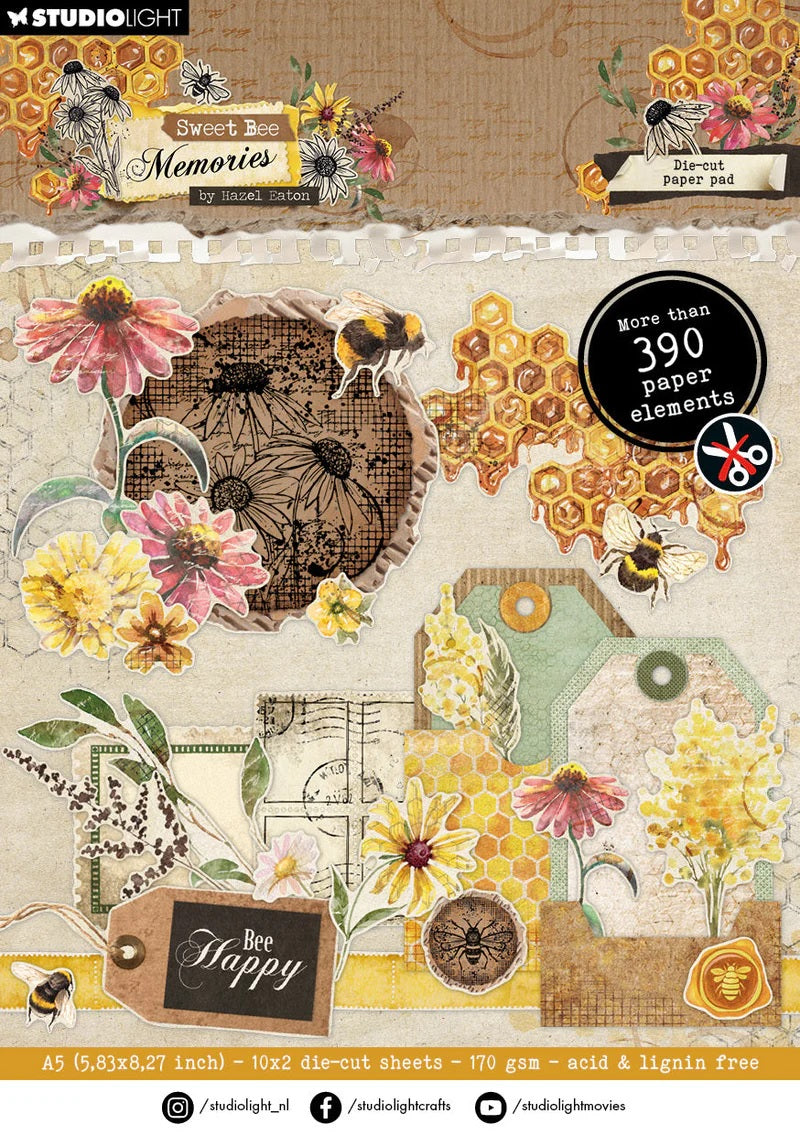 Studio Light Die Cut Paper Pad Sweet Bee Memories  (SB-DCPP285)
