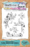 Arden Creative Studio Text{ures} by Lou Collins Beneath the Brambles Floral Borders and Corners Stamp Set (TEXCS0001)