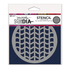 Dina Wakley Media Stencil Tire Tracks Circle Coaster (MDS84983)