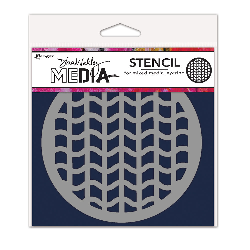 Dina Wakley Media Stencil Tire Tracks Circle Coaster (MDS84983)