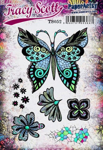 PaperArtsy Rubber Stamp Set Butterfly designed by Tracy Scott (TS052)