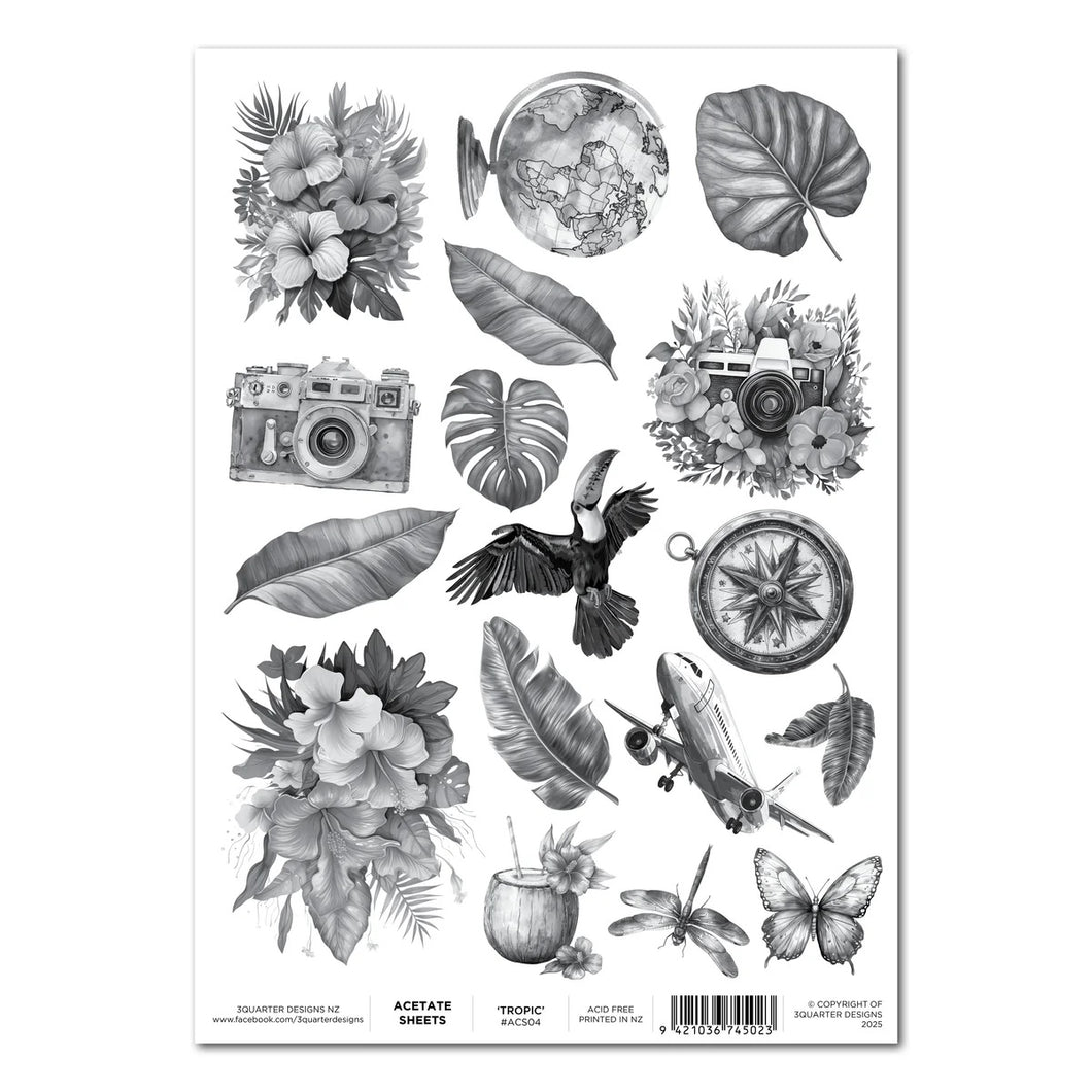 3Quarter Designs A4 Acetate - Tropic