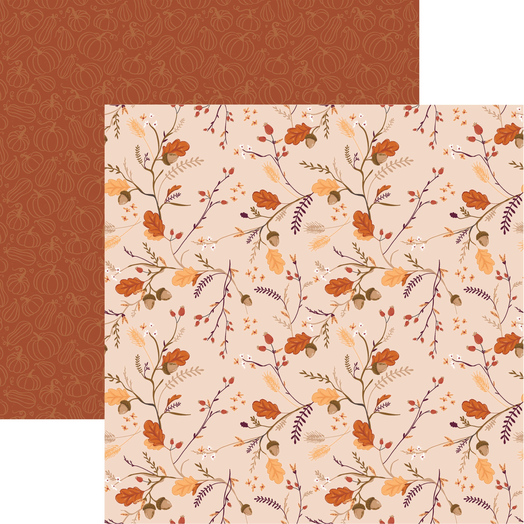 Crafts 12X12 Paper Kit Fall into Fall Colors Leaves Pumpkins