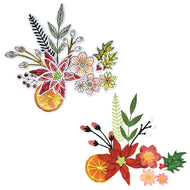 Sizzix Clear Stamps Set 24PK w/44PK Framelits Die Set - Winter Florals by Vicki Boutin