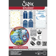 Sizzix Studio - Mark Montano - Clear Stamps and Stencils Set - Weather Wonder