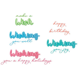 Sizzix Thinlits Die Set 14PK - Take Two’s, Wish Sentiment