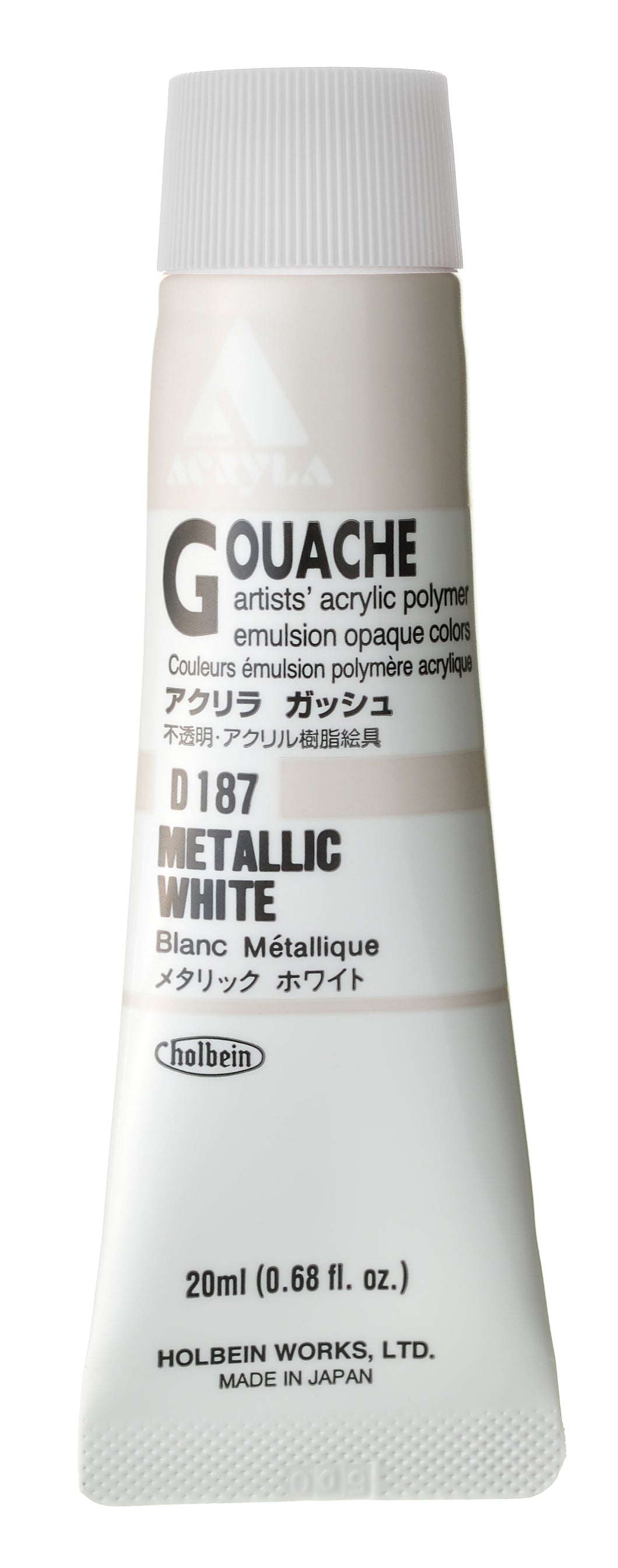 Holbein Acryla Gouache- Metallic White (D187)