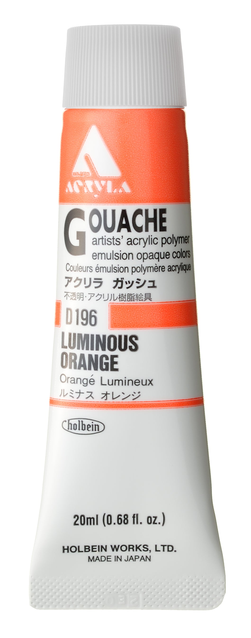 Holbein Acryla Gouache- Luminous Orange (D196)
