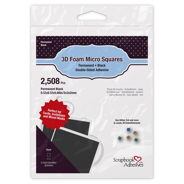 Scrapbook Adhesives by 3L 3D Foam Micro Squares Black (01403)