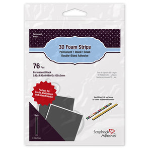 Scrapbook Adhesives 3D Foam Strips - Permanent, Black - Small (01408)