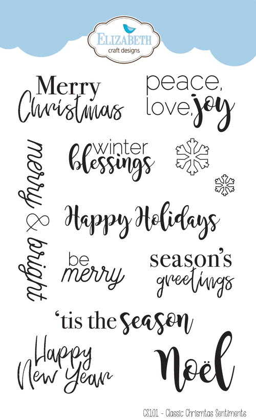 Elizabeth Craft Designs Clear Stamp Set Classic Christmas Sentiments (CS101)