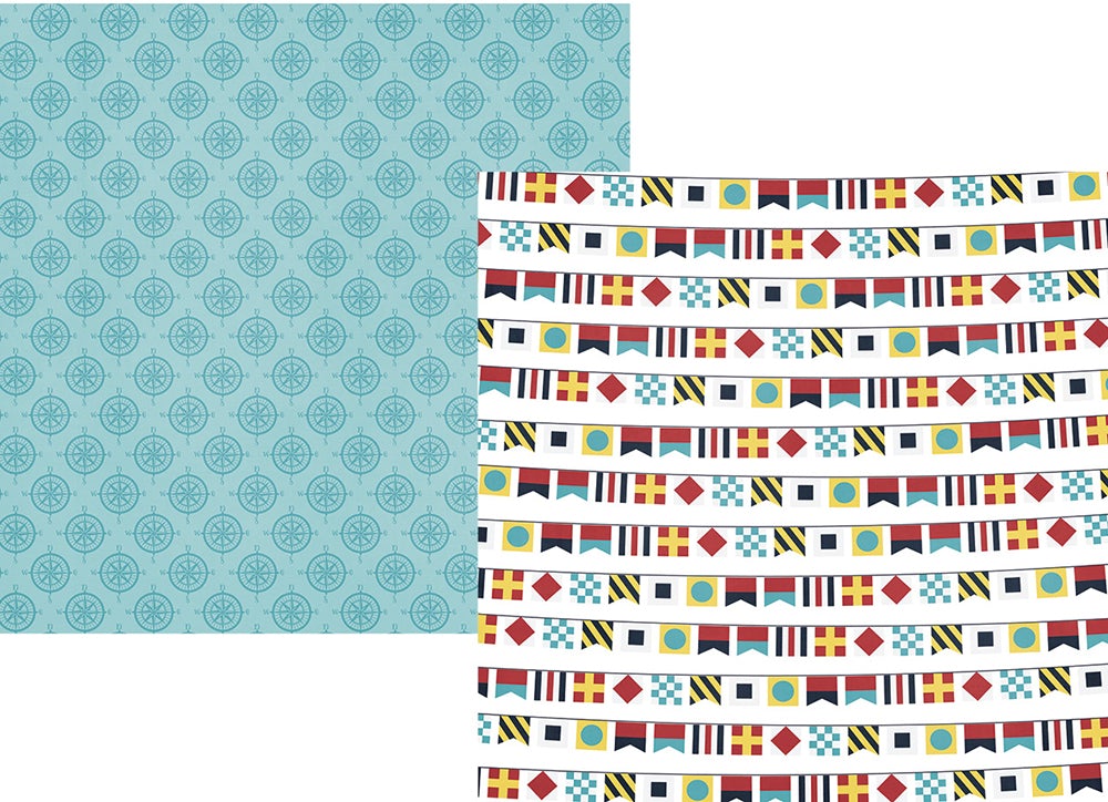 Simple Stories Cruisin' Collection 12x12 Scrapbook Paper Ports of Call (10639)