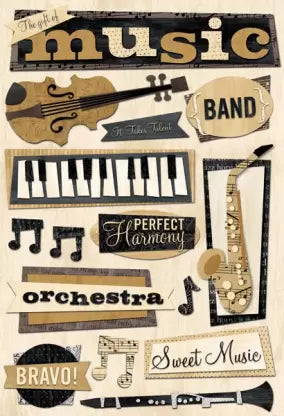Karen Foster Designs Cardstock Stickers Gift of Music (10839)
