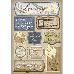 Karen Foster Designs Cardstock Stickers In Loving Memory (10939)