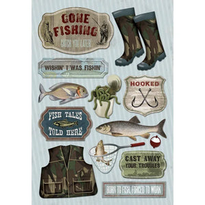 Karen Foster Designs Cardstock Stickers Wishin' I Was Fishin' (11619)