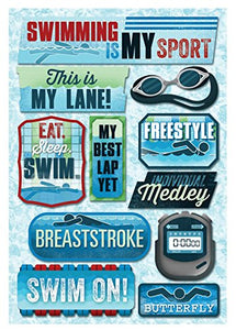 Karen Foster Designs Cardstock Stickers Swimming is My Sport (11649)