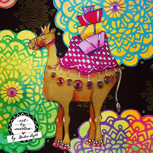 Art by Marlene Clear Stamp Camel Travel Artsy Arabia No. 60  (STAMPBM60)