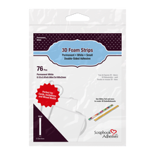 Load image into Gallery viewer, Scrapbook Adhesives 3D Foam Strips - Permanent, White - Small (01230)
