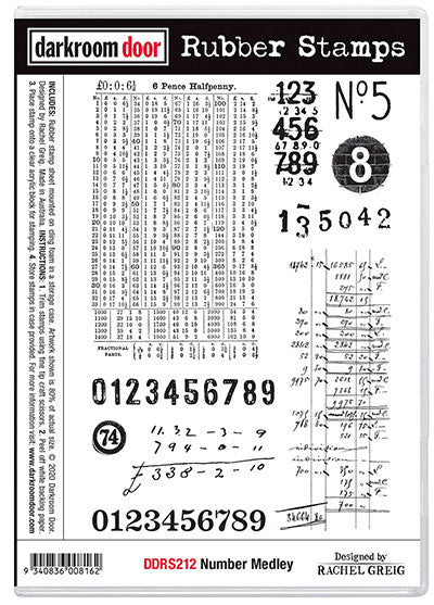 Darkroom Door Rubber Stamps Number Medley (DDRS212)