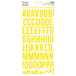 Simple Stories Color Vibe Foam Alpha Stickers Yellow (13437)