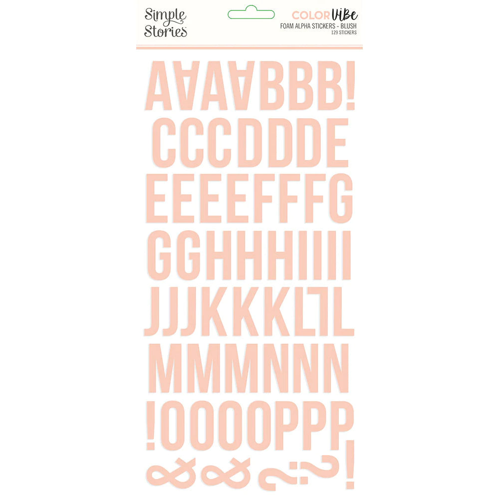 Simple Stories Color Vibe Foam Alpha Stickers Blush (13441)