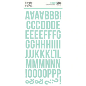 Simple Stories Color Vibe Foam Alpha Stickers Robin's Egg Blue (13442)