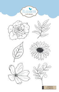 Elizabeth Craft Designs Art Journal Specials Garden Flowers (CS150)