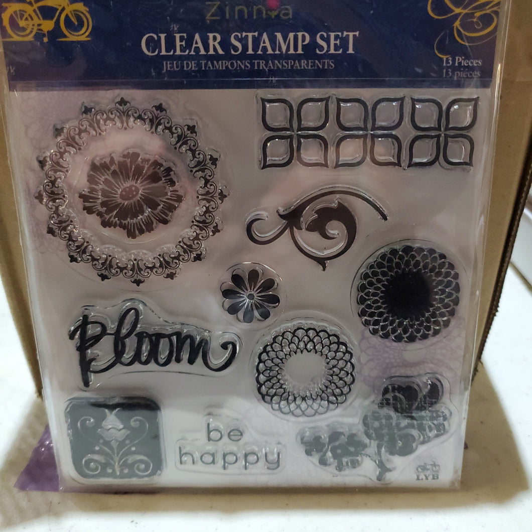 Little Yellow Bicycle Clear Stamp Set Zinnia (ZIN-225)