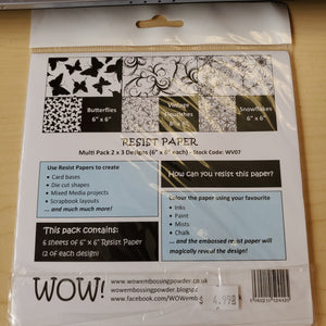 WOW! Resist Paper Multi Pack 2x3 Designs (WV07)
