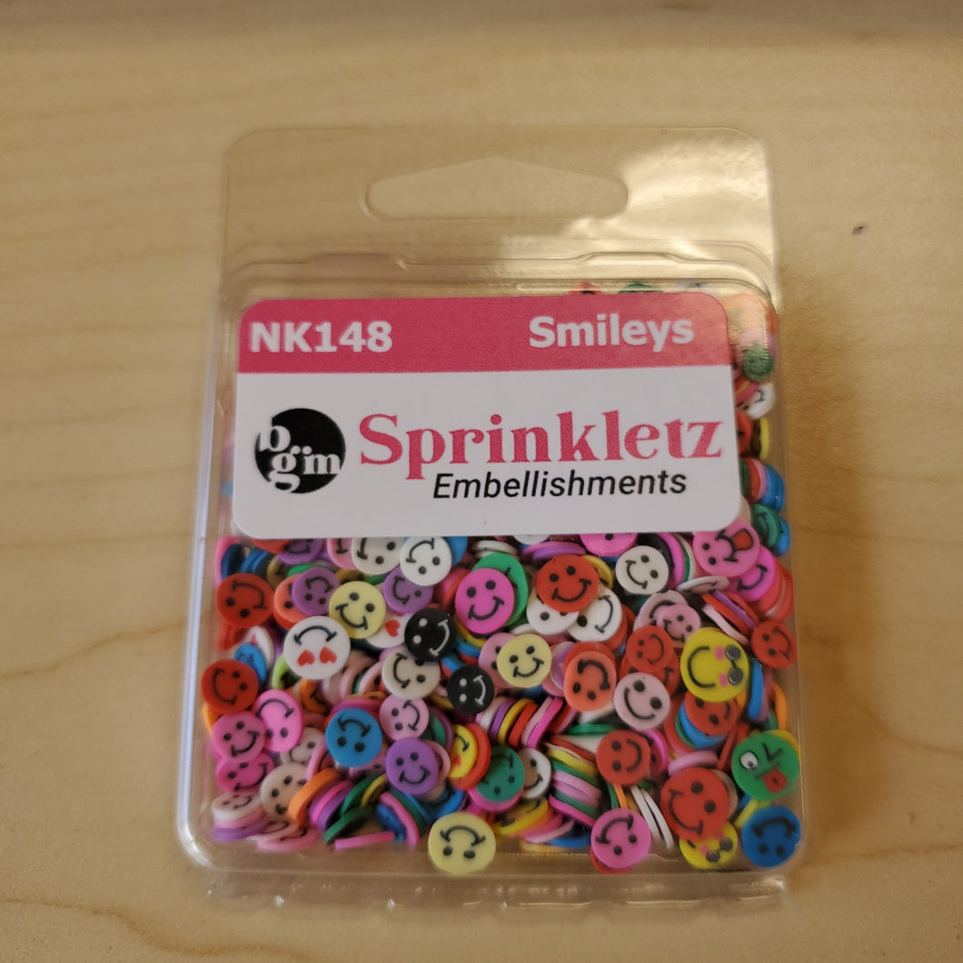 Buttons, Galore & More Spinkletz Embellishments Smileys (NK148)