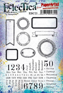 PaperArtsy Eclectica3 Rubber Stamp Set Labels by Scrapcosy (ESC21)