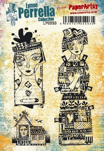 PaperArtsy Rubber Stamp Set Faces designed by Lynne Perrella (LPC050)