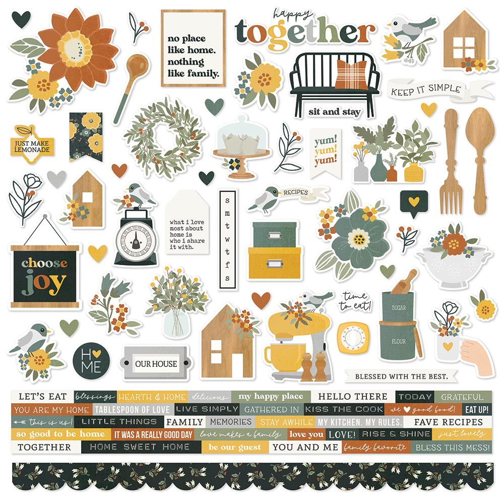Simple Stories Hearth & Home Collection 12x12 Cardstock Stickers (16501)