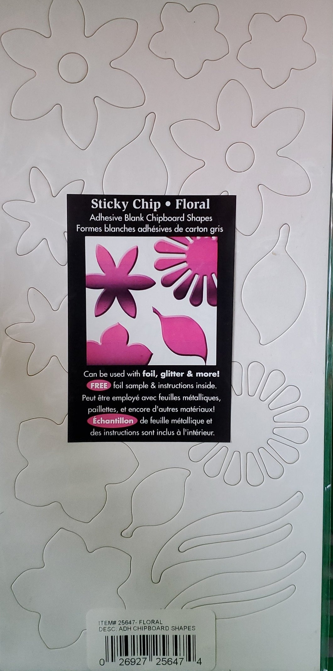 Creative Imaginations Chipboard Shapes Sticky Chip Floral (25647)