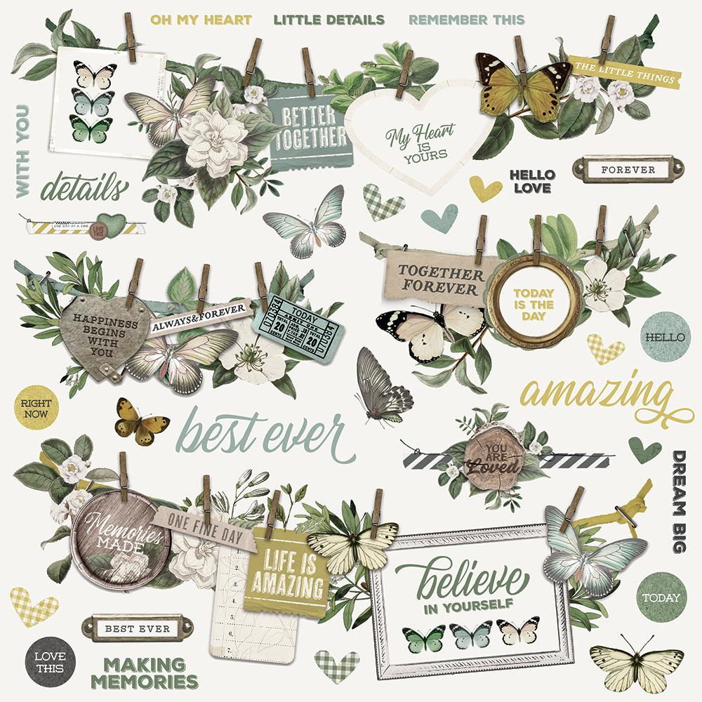 Simple Stories Simple Vintage Weathered Garden Banner Stickers (16702)
