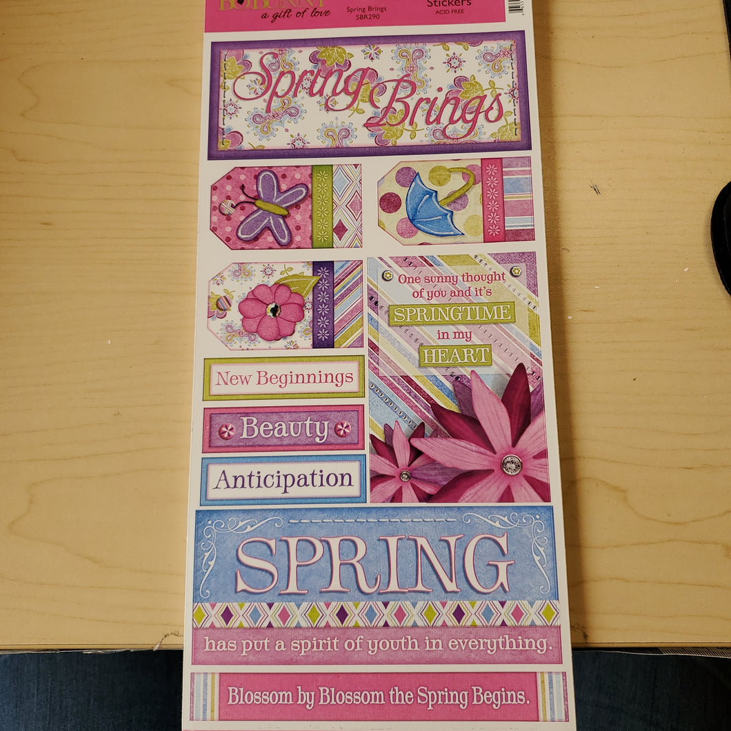 BoBunny Cardstock Stickers Spring Brings (SBR290)