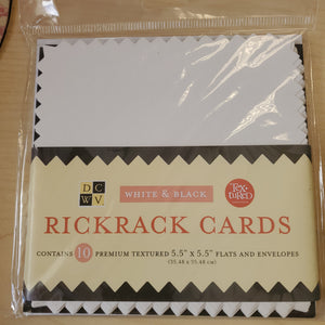 DCWV White & Black Rick Rack Cards