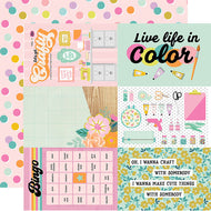 Simple Stories Let's Get Crafty Collection 12x12 Scrapbook Paper 4x6 Elements (17213)