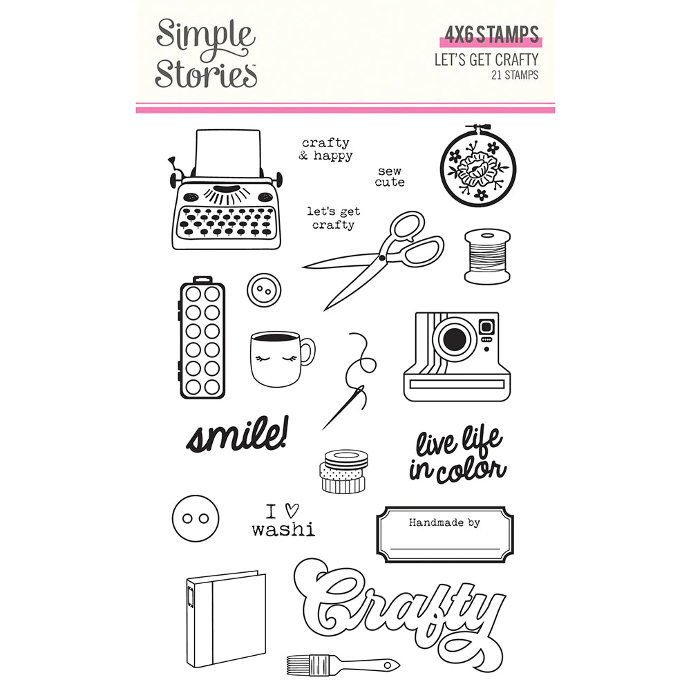 Simple Stories Let's Get Crafty Collection Clear Stamp Set (17215)