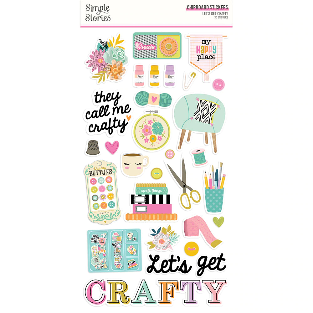 Simple Stories Let's Get Crafty Collection Foam Stickers