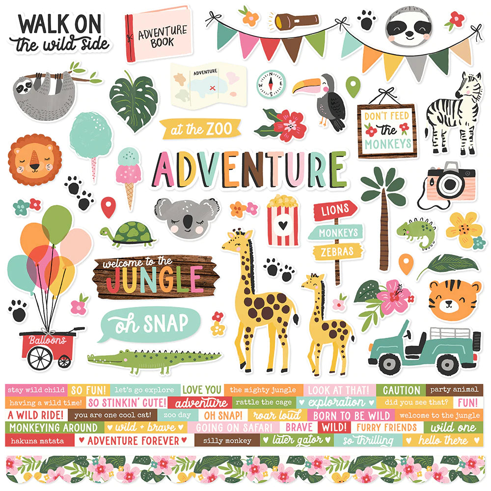 Simple Stories Into the Wild Collection Cardstock Stickers (17601)
